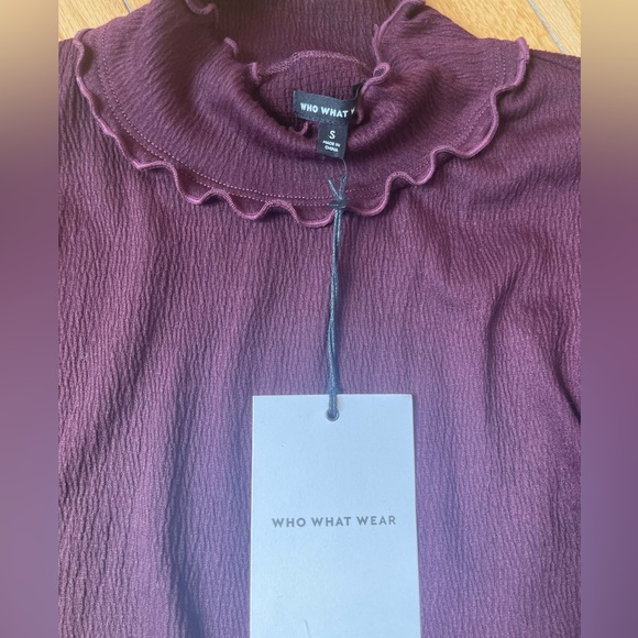 Casual Mauve Mock Neck Long Sleeve Top - Picture 3 of 3